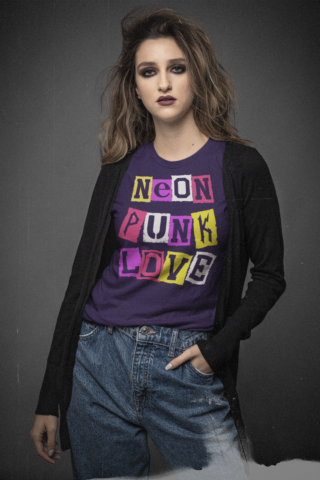 Neon Punk Love Graphic Tee | Colorful Punk-Inspired Unisex Shirt
