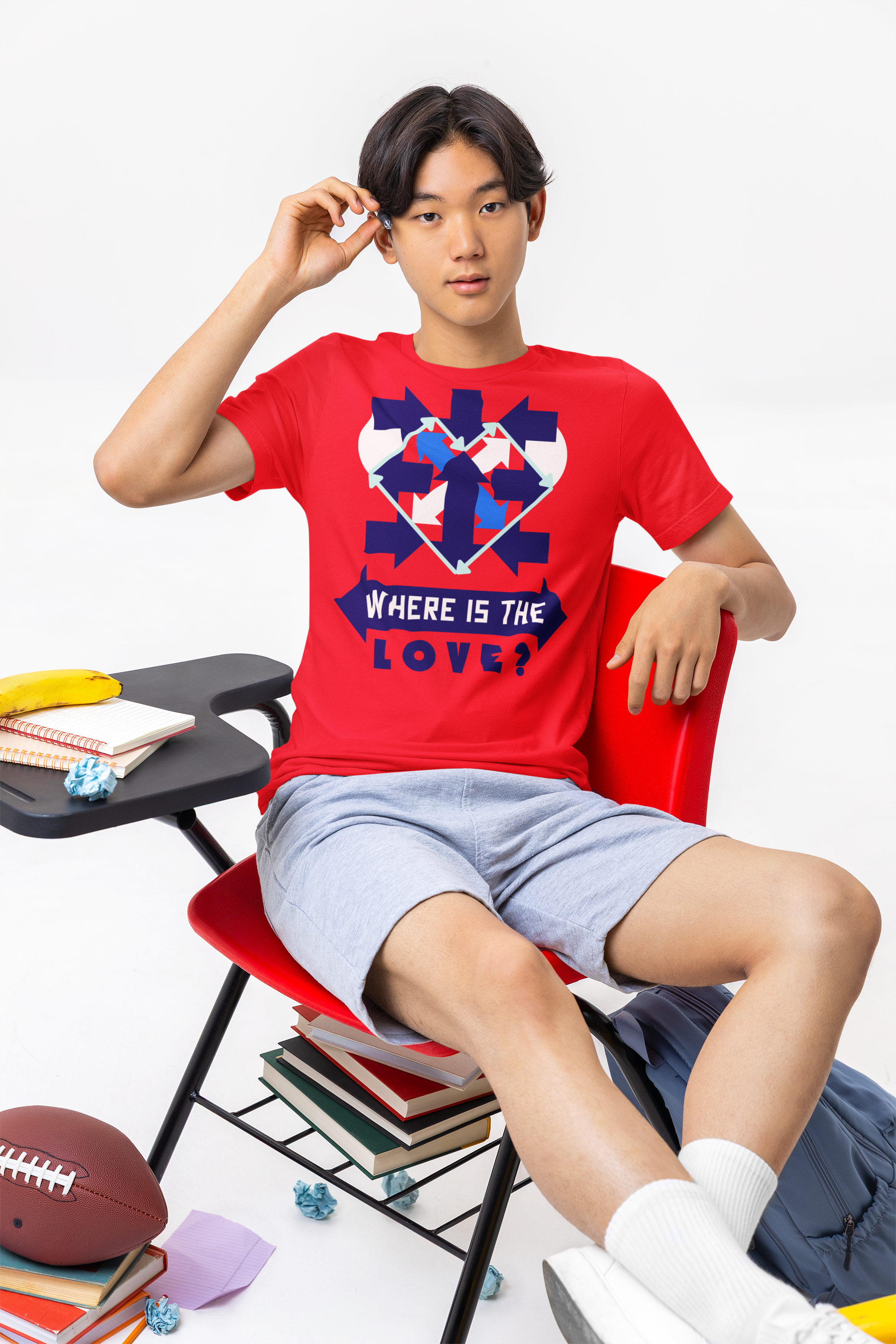 Where Is The Love? Geometric Heart Graphic Unisex T-Shirt