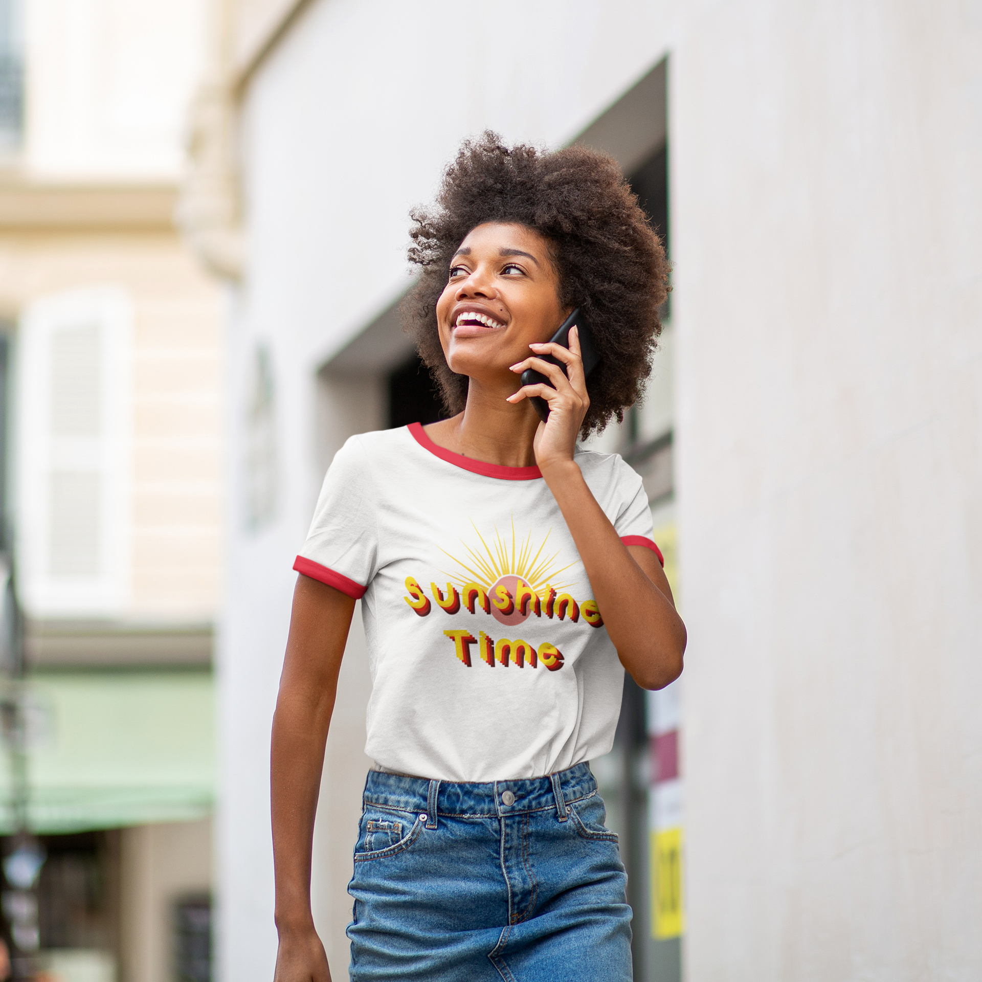 Sunshine Time Ringer T-Shirt