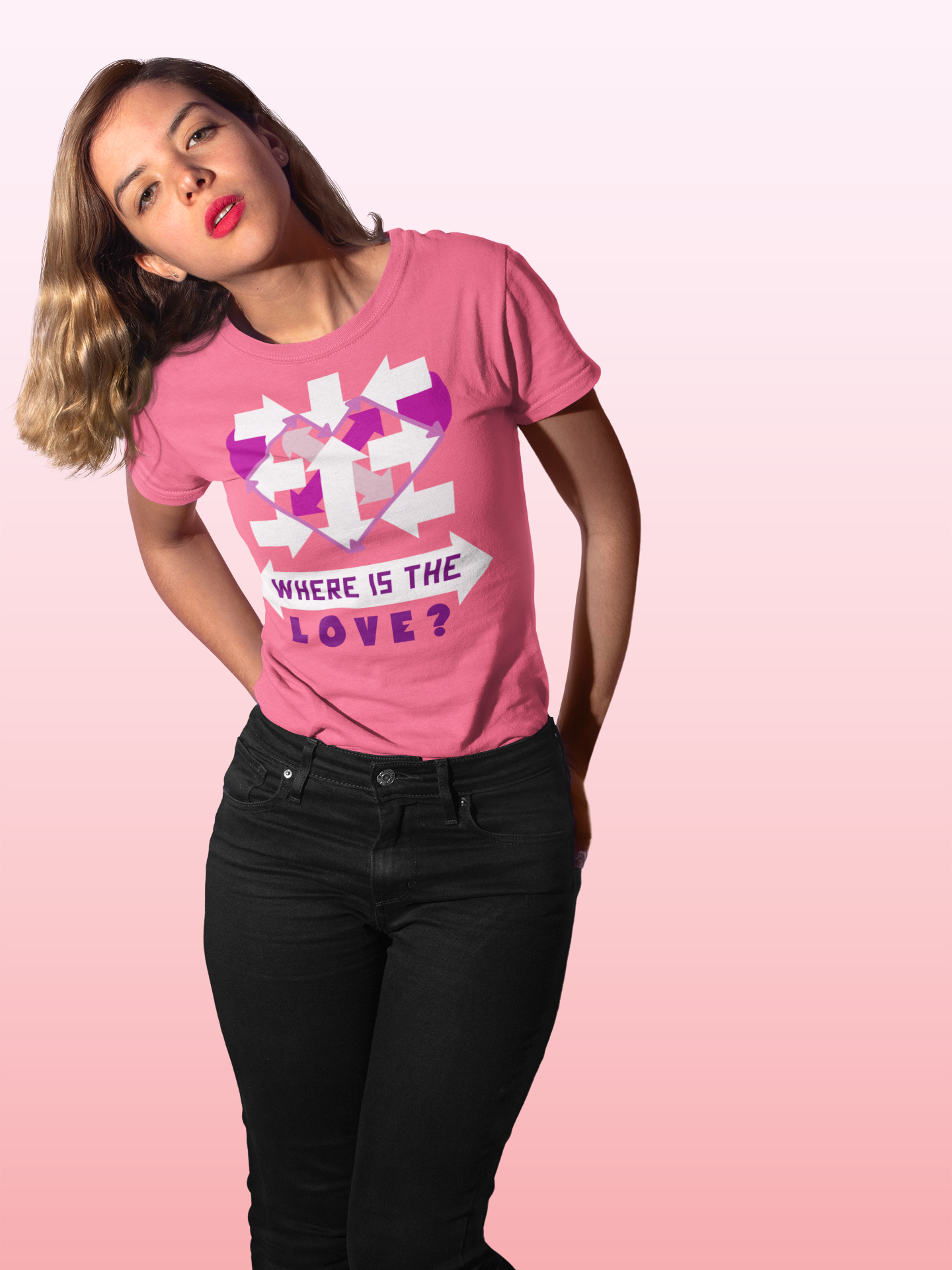 Where Is The Love? Geometric Heart Graphic Unisex T-Shirt
